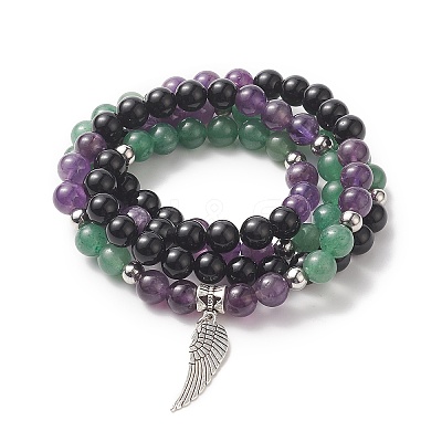 Alloy Wing Pendant Necklace NJEW-JN04256-1