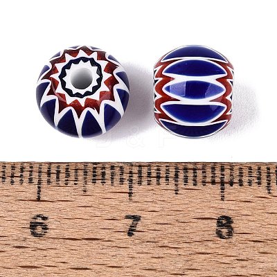 Handmade Millefiori Glass Round Beads LA-N002-10B-1