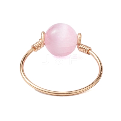 Round Natural Selenite Finger Rings RJEW-TA00127-1