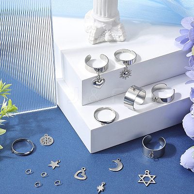 DIY Charm Finger Ring Making Kit DIY-SC0023-61-1