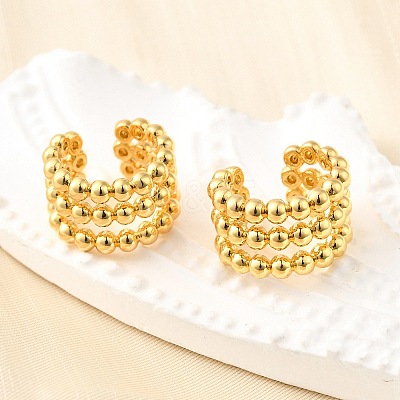 Brass Cuff Earrings EJEW-K309-14G-1