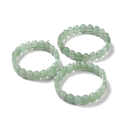 Natural Green Aventurine Oval Beaded Stretch Bracelet G-E010-01H-1