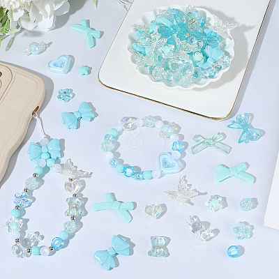 160Pcs 16 Styles Mixed Styles Acrylic Beads OACR-PA0001-77D-1