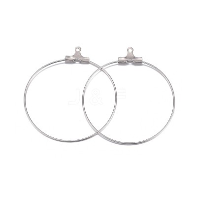 Non-Tarnish 316 Surgical Stainless Steel Hoop Earring Findings X-STAS-P238-09P-04-1