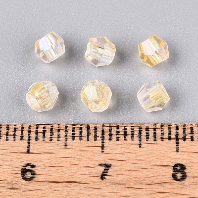 Transparent Spray Painted Glass Beads EGLA-N018-4mm-09-1