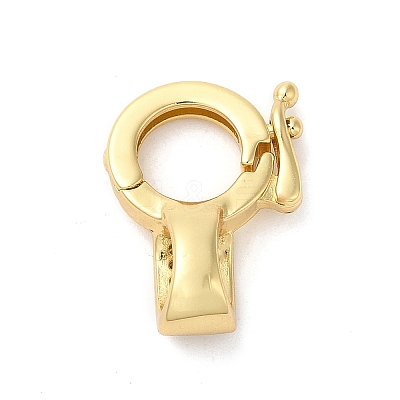 Brass Micro Pave Clear Cubic Zirconia Twister Clasps KK-Q772-15G-1