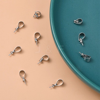 Brass Cup Pearl Peg Bails Pin Pendants KK02-1