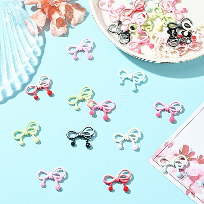 28Pcs 7 Colors Baking Paint Alloy Beads PALLOY-CJ0004-94-1