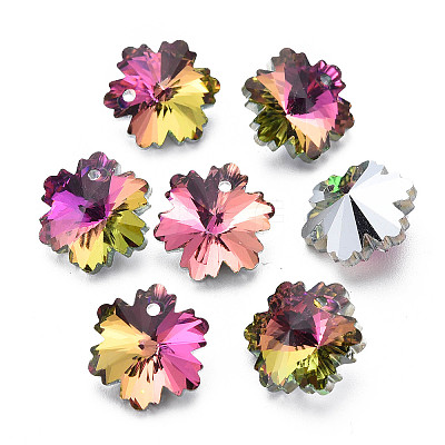 Electroplated Glass Charms EGLA-N006-015B-1