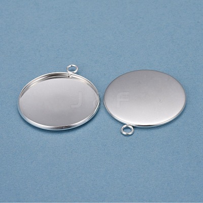 304 Stainless Steel Pendant Cabochon Settings STAS-F191-14S-I-1