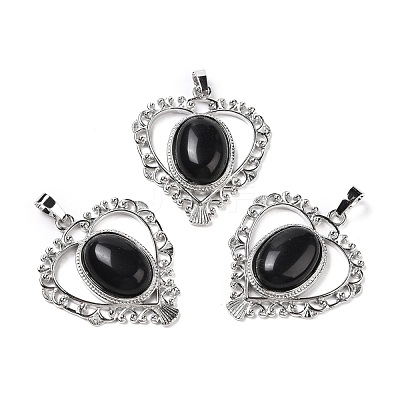 Natural Obsidian Pendants G-I322-04P-02-1