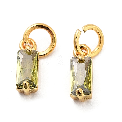 Brass Micro Pave Cubic Zirconia Charms ZIRC-F111-03G-09-1