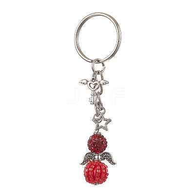 Alloy with Glass Seed Beads Keychain KEYC-MZ00010-04-1