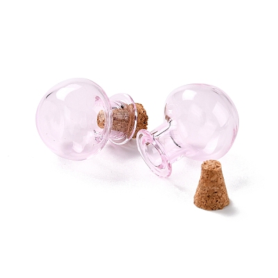 Round Glass Cork Bottles Ornament GLAA-D002-03F-1
