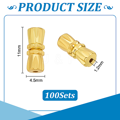 100 Sets Brass Screw Clasps KK-UN0006-81-1