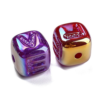 Plating Iridescent Acrylic Beads MACR-K353-12-1