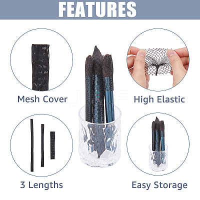 90Pcs 3 Style PE Makeup Brush Protector Reusable Expandable Mesh Cover AJEW-FH0003-18B-1