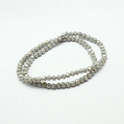 Faceted(32 Facets) Round Full Rainbow Plated Imitation Jade Electroplate Glass Beads Strands EGLA-J130-FR11-1