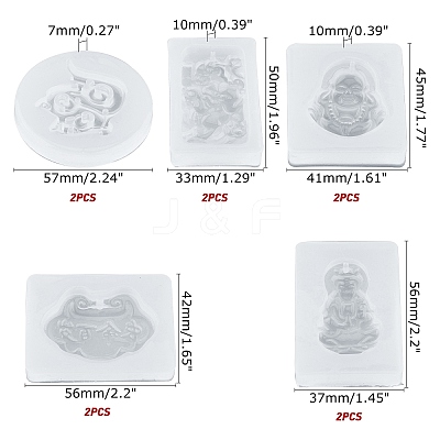 Buddhaist DIY Pendant Silicone Molds Kits DIY-OC0002-86-1