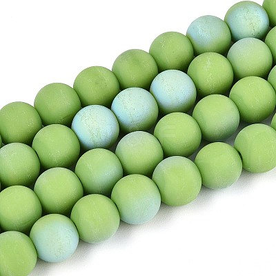 Frosted Opaque Glass Beads Strands LS-GLAA-T032-P8mm-MBB06-1