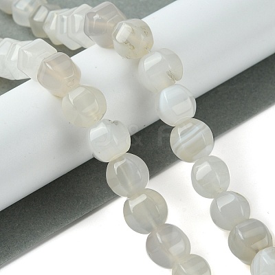 Natural White Agate Beads Strands G-H023-A19-01-1