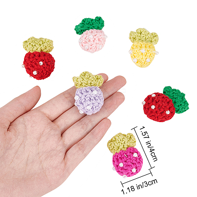 12Pcs 6 Colors Hand Crochet Wool Ornament Accessories DIY-DR0001-09-1