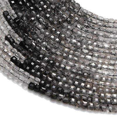 Gradient Color Natural Tourmalinated Quartz Beads Strands GG-CBA9722-C01-2x2mm-1