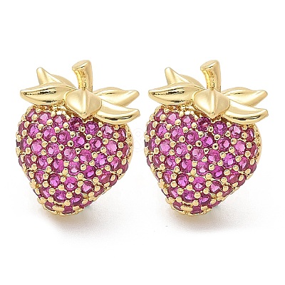 Brass Micro Pave Cubic Zirconia Stud Earrings EJEW-Q015-13G-01-1