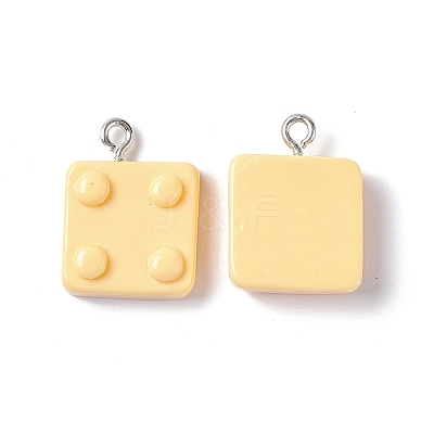 Opaque Resin Pendants X-RESI-G051-04B-1