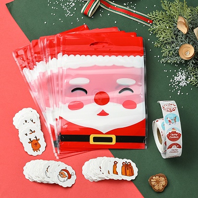Christmas Theme Rectangle Plastic Zip Top Candy Storage Bags OPP-FS0001-11-1