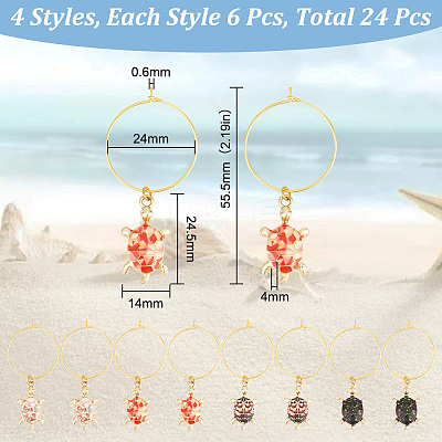 6 Sets Alloy Enamel Wine Glass Charms AJEW-HY0001-49-1