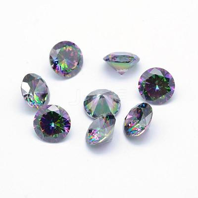 Cubic Zirconia Pointed Back Cabochons ZIRC-M002-8mm-010-1