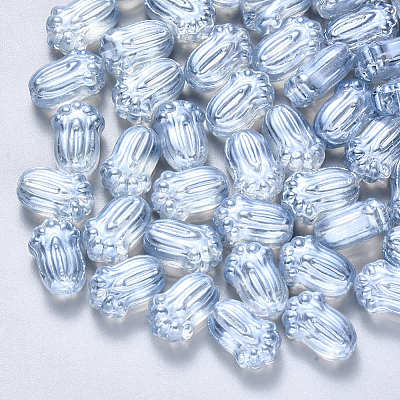 Transparent Spray Painted Glass Beads GLAA-S190-004B-01-1