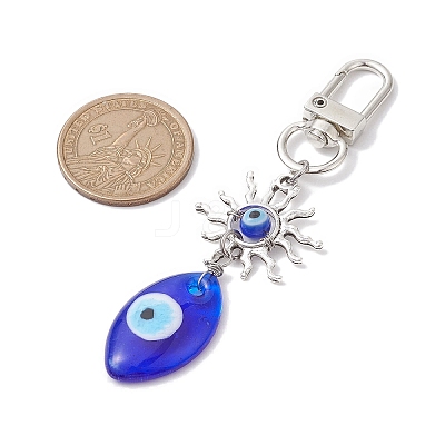 Evil Eye Lampwork Pendant Decorations HJEW-JM01997-05-1