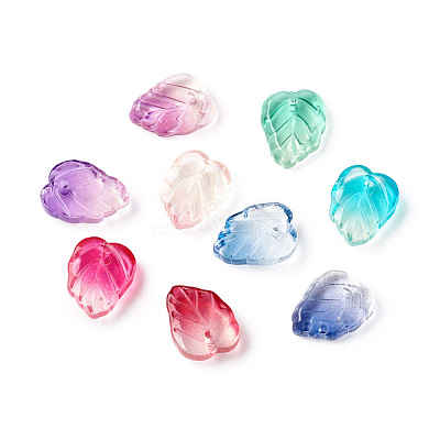 Two-Tone Transparent Glass Charms GLAA-H016-15-1