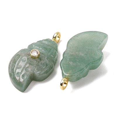 Natural Green Aventurine Carved Pendants G-H357-05G-05-1