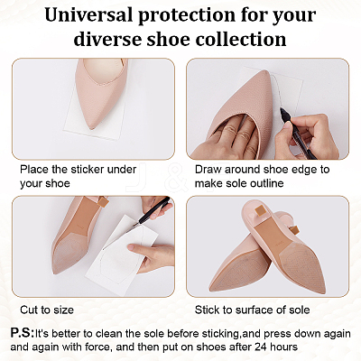 Rubber Self Adhesive Shoes Sole Protector Sticker DIY-WH0504-858A-01-1