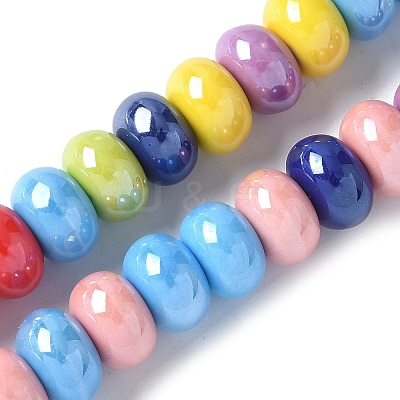 Glazed Porcelain Rondelle Beads PORC-Q001-01M-1