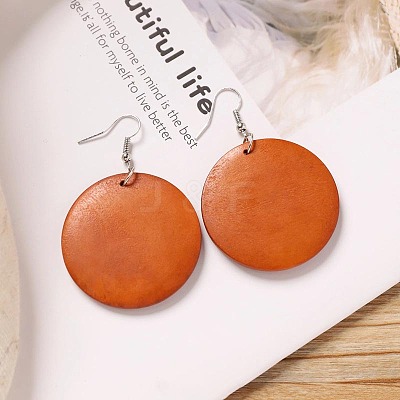 Alloy Wood Dangle Earrings FS-WG9E4F8-06-1