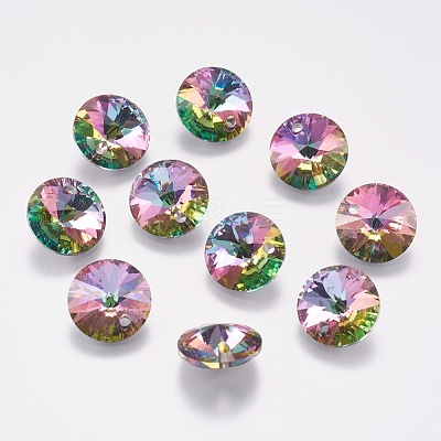 Faceted Glass Rhinestone Charms RGLA-F049-12mm-001VO-1