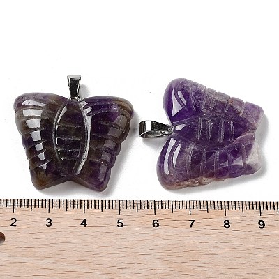 Natural Amethyst Carved Pendants G-B067-01B-1