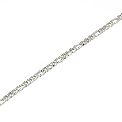 304 Stainless Steel Figaro Chain Necklace Making STAS-A028-N022MP-1