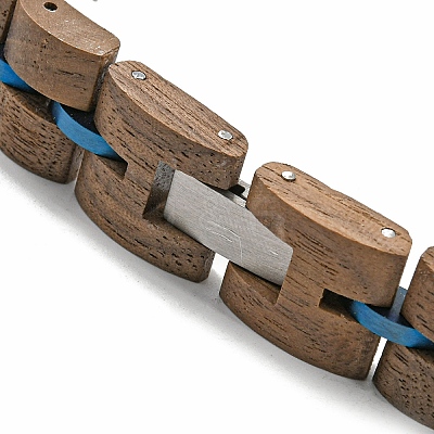 Wooden Watch Band Bracelets for Women Men BJEW-M306-01BL-03-1