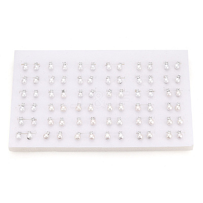 Brass Natural Pearl Stud Earrings PEAR-N020-08G-1