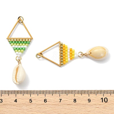 Glass Seed Beaded Pendants PALLOY-MZ01414-1
