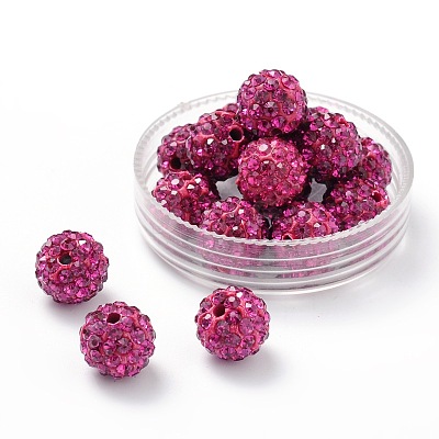 Polymer Clay Rhinestone Beads RB-C1438-10mm-A24-1