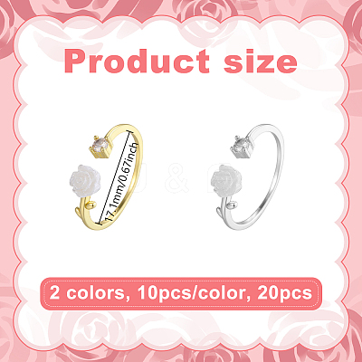 20Pcs 2 Colors Alloy Cuff Rings RJEW-GO0001-09-1