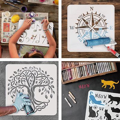 Plastic Reusable Drawing Painting Stencils Templates DIY-WH0202-267-1
