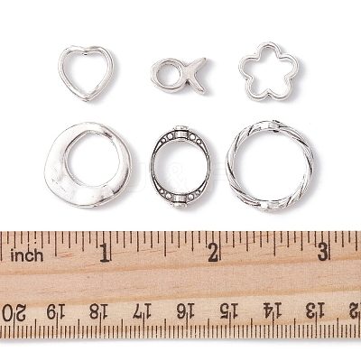 60Pcs 6 Style Alloy Bead Frame FIND-FS0001-73-1