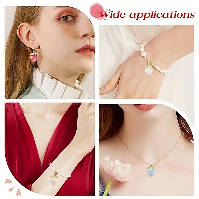 Transparent Acrylic with Alloy Pendants TACR-YW0003-14A-1
